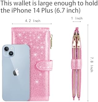 Coco Rossi Womens RFID Blocking Large Capacity Wallet Multi Card Organizer Bifold Wallet for Women with Zipper Pocket