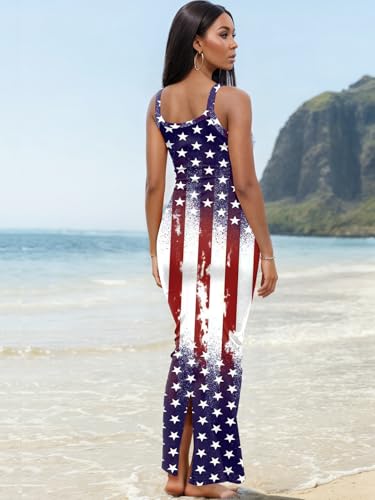 Image of Nimsruc Women Summer Long Dress Casual Slip Sexy Slim Sleeveless Bodycon Maxi Dresses for Women 2024