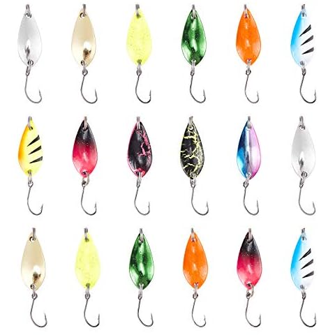SUPERFINDINGS 24pcs Fishing Spoon Lure Set Cover