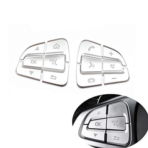 Angelguoguo Car Steering Wheel Buttons Trim Cover Sticker for 2015-2019 Mercedes Benz C Class W205 GLC Class