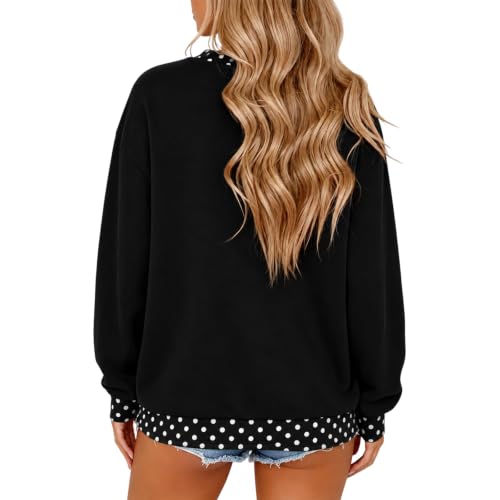 Christmas Sweatshirts for Women Crewneck Trendy Polka Dot Sweatshirts - image 2
