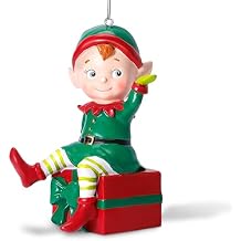 WinSence 2025 Christmas Decorations Elf Figurines 4.3 Standing & Hanging Collectibles Statue for Office Desktop Tabletop Home Decor