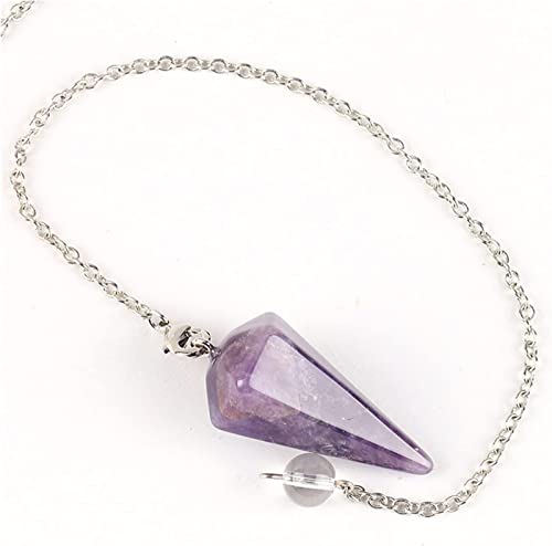 PHNOITPQ Amatista Piedra Rugosa 1pc Joya de Piedra Preciosa Natural adivinación Pendulum Cristal ópalo de Piedra Amatista de Rosa Natural Collar de Cuarzo Regalos de Mujer(Amethyst)