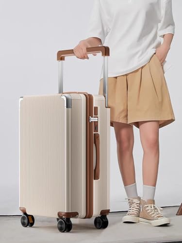 Large Suitcases with Wheels Wide Handle Carry on Luggage with Cup Holder Hard Lightweight Carry on Luggage,A,22IN3