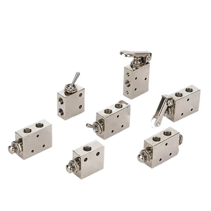 Air Pneumatic Mechanical Valve 2 Position 5 Way Toggle Button Switch TAC2-41V 31V 41P 31P 41PP TAC-4V 4P 3P 3V TV-3S(Color:TAC-3V)