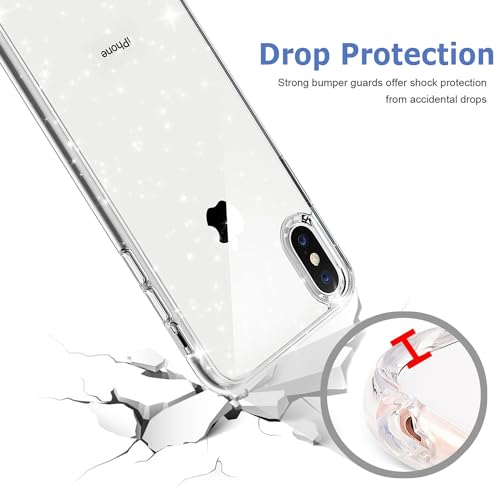 Image of TENOC Phone Case Compatible with iPhone Xs Max, Glitter Case Clear Sparkling Protective Bumper Cute Cover for Girls Women