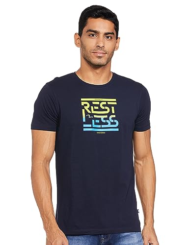 Image of Spykar Men's Slim Fit Round Neck Full Sleeve Printed Casual T-Shirt