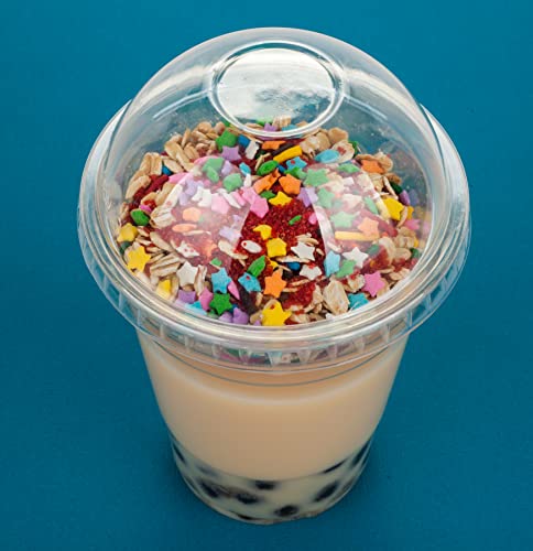 Image of Golden Apple Cup series, 12oz Clear Plastic cups + 2oz insert with Dome lids no hole 50sets
