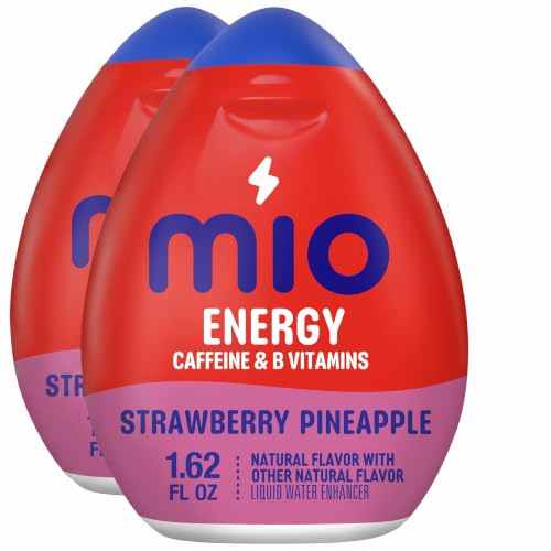 MiO Energy Strawberry Pineapple Smash Liquid Water Enhancer, W/Caffeine &amp; B Vitamins, 1.62 Fl Oz Bottle, As seen on TikTok (Pack of 2)