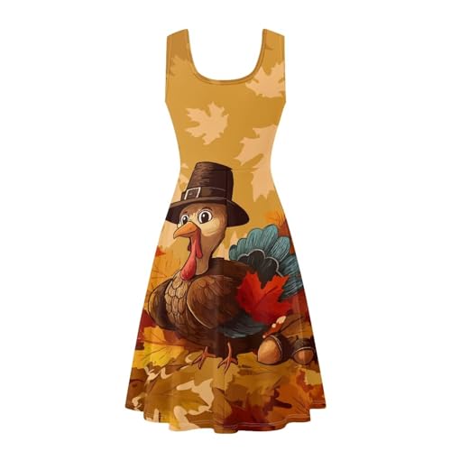 Image of Dreaweet Casual Sleeveless Dresses for Women Girls, Round Neck Tank Dresses with Pockets Summer Sundress Size XS-4XL