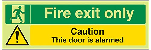 vsafety 21013 ax-s condizioni di sicurezza EXIT Sign, uscita emergenza per uso unico uomo diritto, paesaggio, vinile autoadesivo, 300 mm x 100 mm, colore: verde