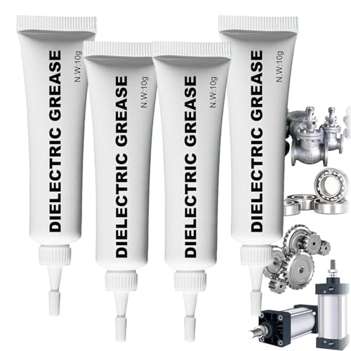 4PCS Dielectric Grease Silicone Grease & White Lithium Lubricant Kit - Electrical Connector O-Ring Plumbing & Automotive Lubricant for Tune-Ups