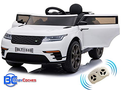 BC BABY COCHES Urban SUV Coche eléctrico para niñas y niños con batería 12v y Mando Control teledirigido para Padres (Blanco)