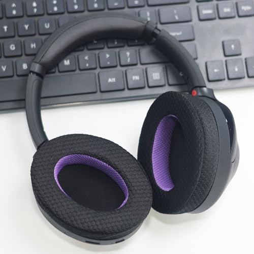 Image of WH-1000XM4 Replacement Earpads, Upgraded Mesh Fabric Ear Pads for Sony WH-1000XM4 Headphone, Comfort Material & Unique Inner & Outer Layer, Black & Purple Special Edition