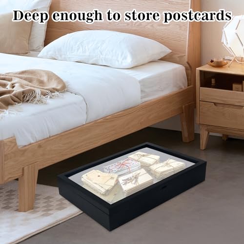 13 x 16 Shadow Box Frame, Large Shadow Boxes Display Cases, Deep Shadow Box Picture Flower Frames, Black Memorial Shadow Box with Linen Back & Push Pins for Wall, Tabletop