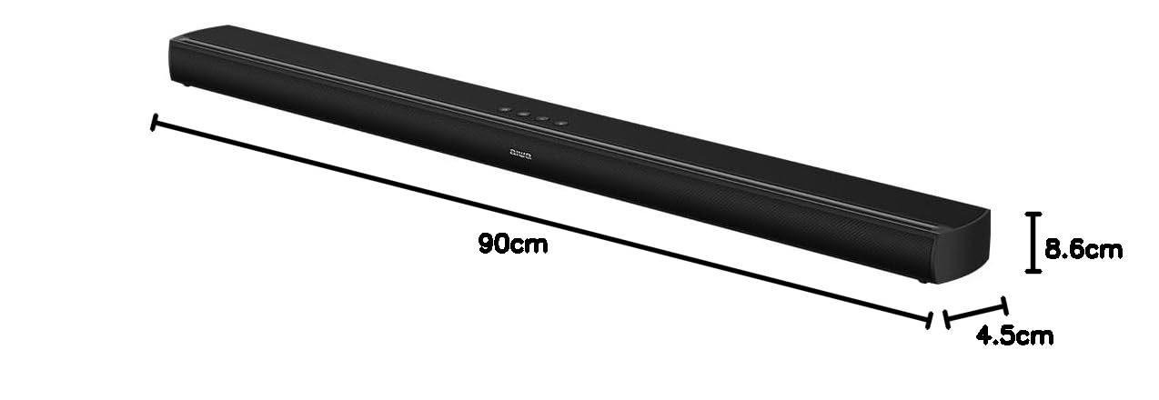 Barra De Sonido con Subwoofer Inalámbrico AIWA HE-1200SW 2.1 CH con potencia120W RMS. Color Negro