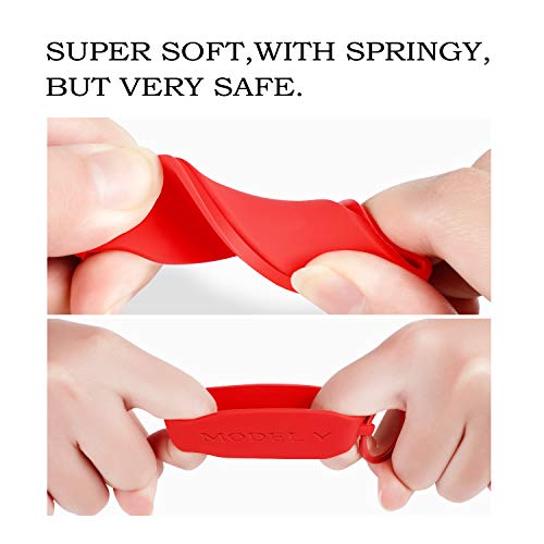 Olaike Key Fob Cover For Tesla Model Y, Silicone Car Keychain Key Cover Protector Case Holder With Key Chain For Tesla Model Y Accessories (Red, Model Y) #TOP2