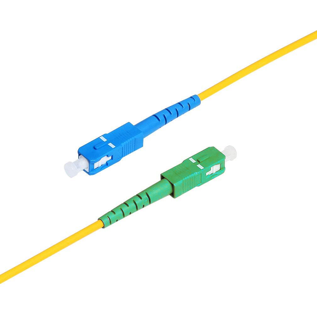 10Gtek SC/APC a SC/UPC Simplex Cavo Fibra Ottica 3-meter, 9/125μm Monomodale Cavo Patch Fibra LSZH, Compatibile con Freebox Iliad(Free), Bianco