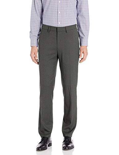 Haggar Men's J.M. Premium Performance Stretch Stria Slim Fit Plain Front Suit Separate Pant, Medium Grey, 38Wx30L