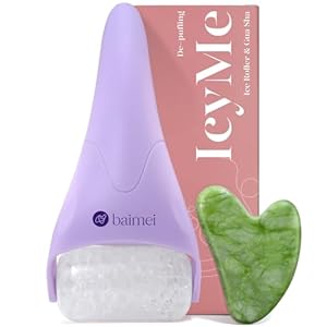 BAIMEI Cryotherapy Ice Roller and Gua Sha Facial Tools Reduces Puffiness Migraine Pain Relief, Skin Care Tools for Face Massager Self Care Gift for Men Women – Purple