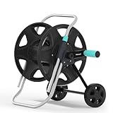 Garden Hose Reel Cart, Metal Heavy Duty Garden Hose Reel with Wheels,Portable Hose Carts Holds 50-120 feet,Hose Reel for Outdoor, Backyards, Gardens or Lawns