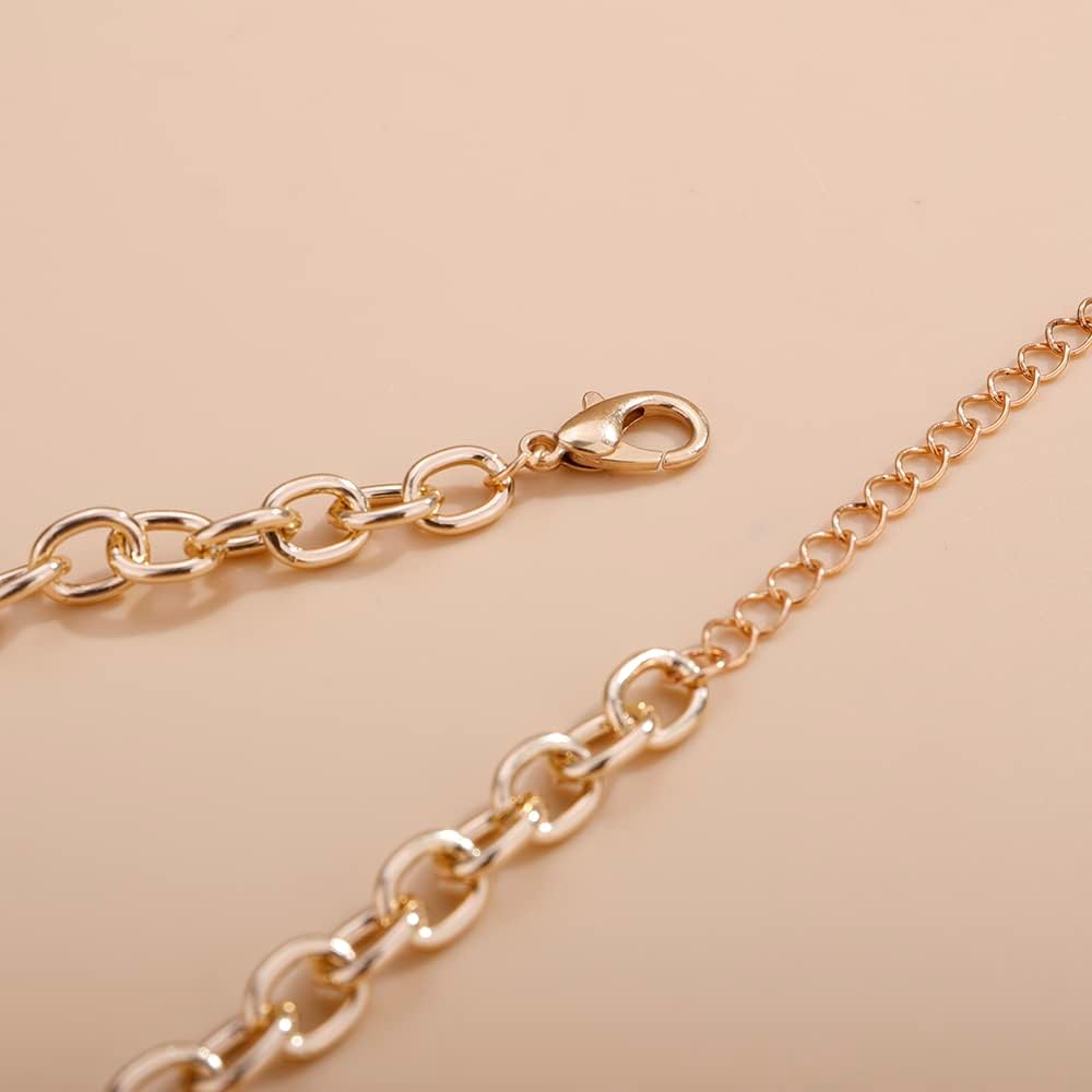 Wiwpar Women Statement Gold Short Chain Pendant Pearl Necklaces Chunky Faux Pearl Cluster Collar Bib Choker Necklace and Earrings Set for Women Gift - Image 8