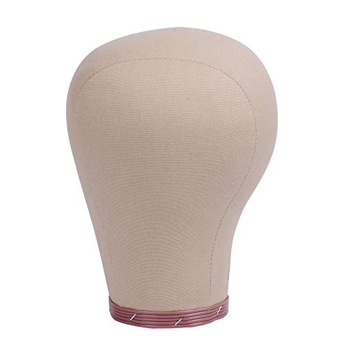YANTAISIYU Cork Canvas Block Wig Head Mannequin Manikin Head Wigs Making Display Head (23 Inch), Nude color