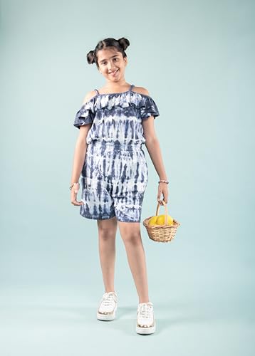 Image of Tweeny Mini Girls Denim Shirt Dress Kids Frock | Pure Cotton Foldable Full Sleeves One Piece Western Outfit Branded Summer Winter All Season Wear
