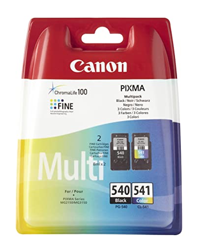 Canon PG-540+CL-541 Cartuchos de tinta original Negro y Tricolor para Impresora de Inyeccion de tinta Pixma...