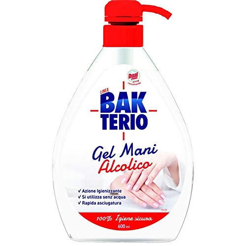 Bakterio Gel Mani Detergente Alcolico, con il 77% di Alcol - 600 ml