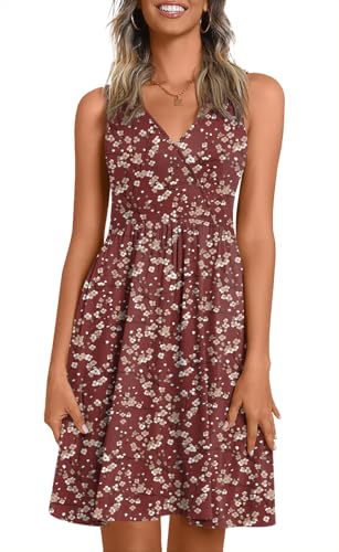 Image of CATHY 2026 Womens Casual Dress Summer Sleeveless Dresses V Neck Wrap Sexy Sundress with Pockets S-2XL