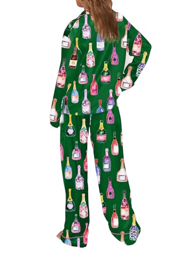 Image of SHESHOW Satin Pajamas for Women Set Long Sleeve Button Down Sleepwear 2 Piece Nightwear Women Pjs Sets Size XS-XXL