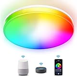 ✨【IP54 Wasserdicht】Die farbwechsel LED Deckenleuchte hat den wasserdichten Schutzgrad IP54, nicht nur für alle trockenen Innenräume geeignet, wie Wohnzimmer, Schlafzimmer, Kinderzimmer, Büro, Flur, Vorzimmer, Jungen/ Mädchenzimmer, sondern auch für alle feuchtraum geeignet, wie Bad, Küche, Balkon, Waschküche, Garage, Keller, Hotel, Café, etc.