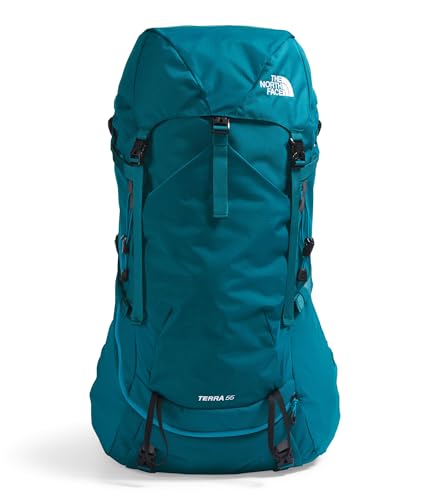 The North Face Women's Terra 55 Backpack - Hiking Pack, Women-Specific Fit, Cinch-Top Opening, Pole & Ice Axe Attachments, Blue Moss/Sapphire Slate-NPF, Medium/Long