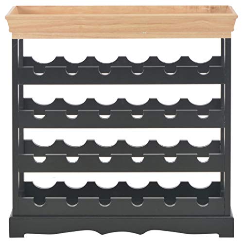 Soporte para botellas de vino 24 botellas MDF negro 27.6in miniatura 3