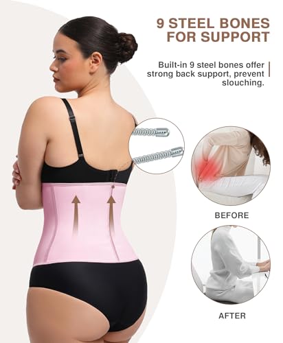 Image of Waist Trainer for Women Latex Underbust Waist Cincher Corset, Tummy Control Corset Sport Girder Hourglass Body Shaper