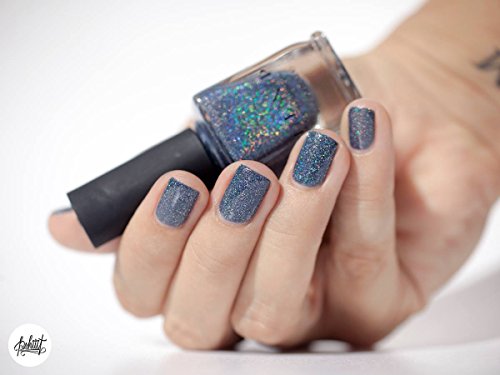 Image of ILNP Industrial Park - Neutral Denim Blue Holographic Sheer Jelly Nail Polish