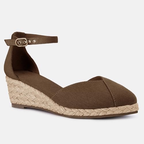 Image of Juliet Holy Womens Espadrilles Sandals Closed Toe Platform Ankle Strap Casual Summer Wedges