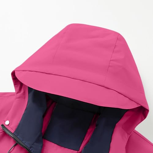 Chaqueta impermeable para mujer con capucha ajustable estilo casual 7
