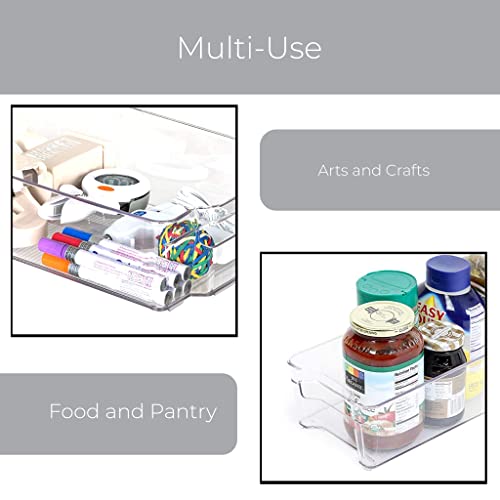 Smart Design Stackable Refrigerator Bin - 6 X 12 Inch - Bpa Free Plastic Resin - Fridge, Freezer, Pantry Organizer, Cabinet Storage, Food, Produce, Fruit Containers - Kitchen Organization - Clear #TOP4