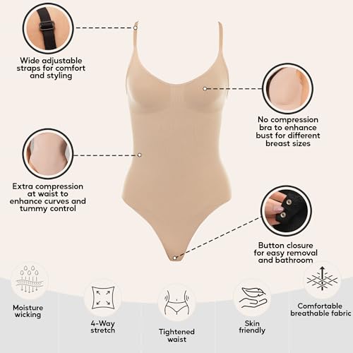 Modelador para mulheres – Body sem costura para mulheres controle de barriga – Tanga modeladora mode