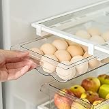 Jahy2Tech Refrigerator Egg Drawer,Large Capacity Hanging Egg Holder Tray Drawer for Refrigerator Egg