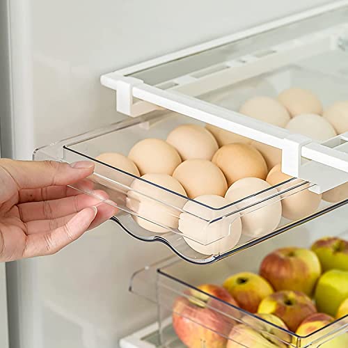 Jahy2Tech Refrigerator Egg Drawer,Large Capacity Hanging Egg Holder Tray Drawer For Refrigerator Egg Container Adjustable Space Saving Refrigerator Organizer Under 0.6 Inch(1 Pcs) #TOP18