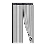DSDD Puerta de mosquitera magnética, 95x210cm, Cortinas de Puerta Negras Mosquitera con imán, Mantiene los Insectos Fuera, Cortina de Malla de Malla para balcón Porche Sala de Estar Habitación de