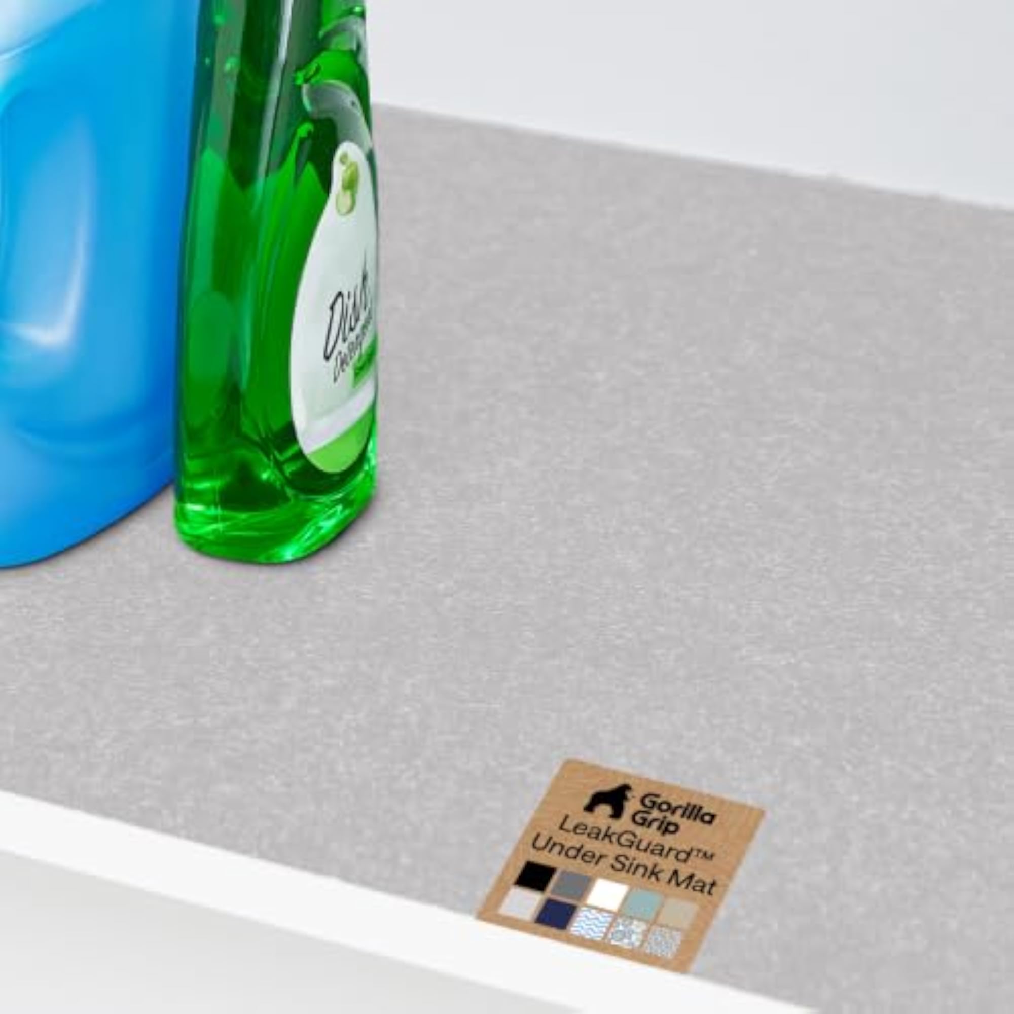 LeakGuard Under Sink Mat for Kitchen Cabinet, 24x30 Light Gray
