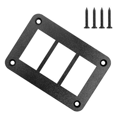 AUXBC 3 Way Rocker Switch Panel Housing Holder, 3 Gang Black Aluminium Rocker Switch Housing Bracket Shell Bracket for Car Truck Marine Boat RV Vehicle