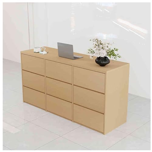 SXZenSpace Mostrador de recepción con cajones con Cerradura, mostrador de Ventas para Tienda, mobiliario de Oficina para vestíbulo de salón de Belleza.