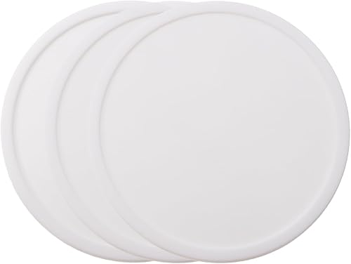 3 posavasos de silicona de 3.93 pulgadas, posavasos redondos para bebidas, café y té (blanco)