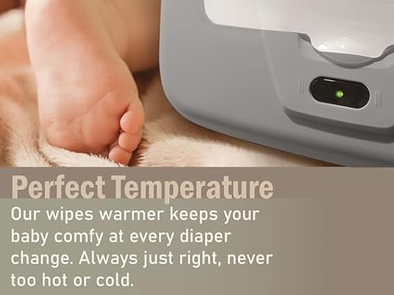 Baby Wet Wipe Warmer, Dispenser, Holder and Case - Easy Press On/Off Switch, Only Available at Amazon