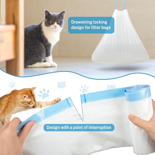 Forros de caixa de areia para gatos 120 unidades, sacos de lixo para caixa de areia de gato autolimp